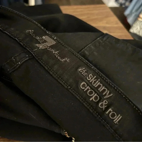 ❤️ 7 for all mankind the skinny crop and roll jeans  25x23 - Picture 7 of 12